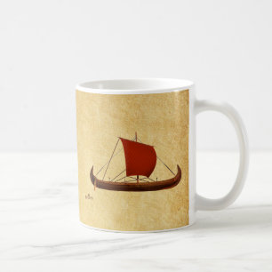 Red Sail Viking Ship II Coffee Mug