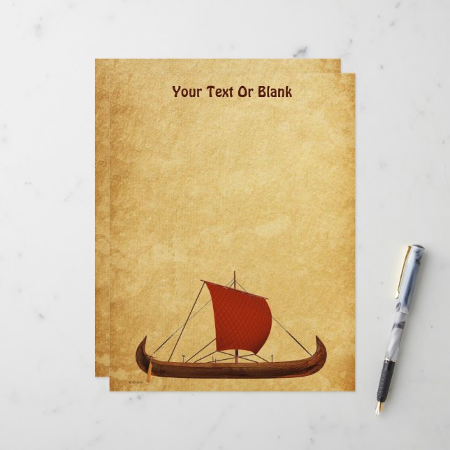 Red Sail Viking Ship II Letterhead (Front/Back In Situ)