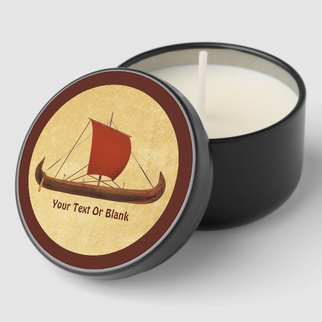 Red Sail Viking Ship II Mini Candle Favors (Corner)