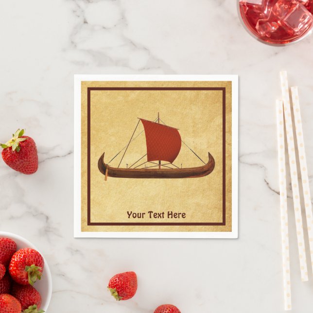 Red Sail Viking Ship II Napkins (Insitu)