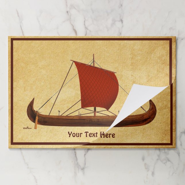 Red Sail Viking Ship II Paper Pad (Folded)