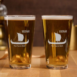 Red Sail Viking Ship II Pint Glass