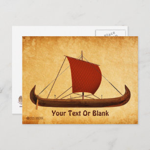 Red Sail Viking Ship II Postcard