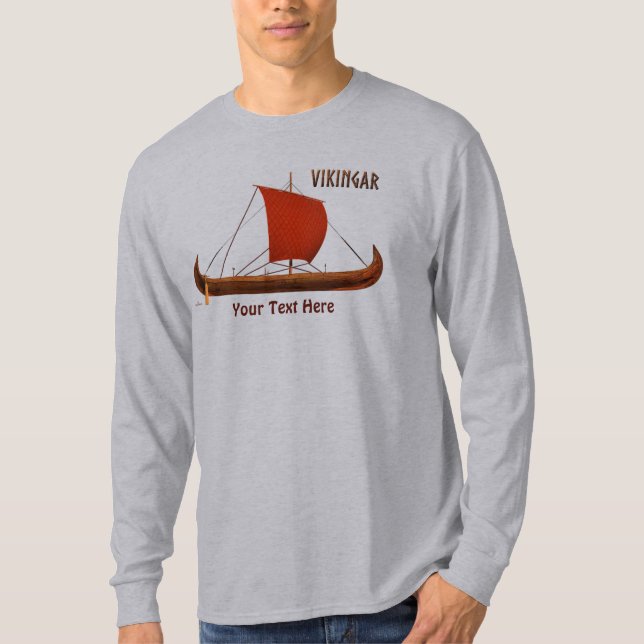 Red Sail Viking Ship II T-Shirt (Front)