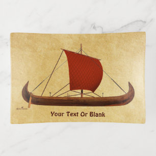 Red Sail Viking Ship II Trinket Tray