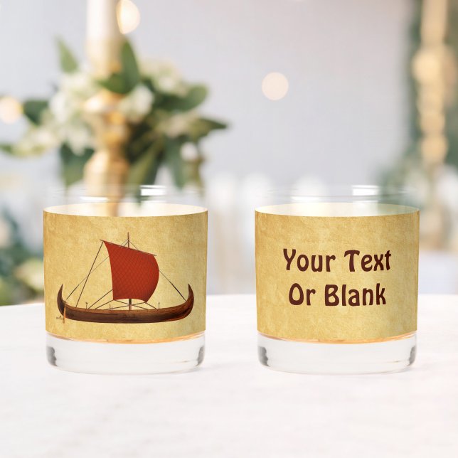 Red Sail Viking Ship II Whiskey Glass (Insitu (Wedding))