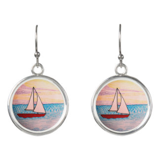 Red Sailboat  Earrings