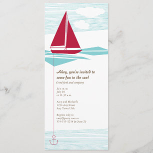 Red Sailboat Party Invite