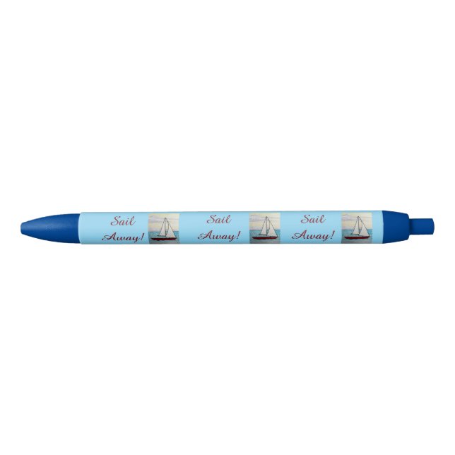 Red Sailboat Sail Away  Pen (Front)