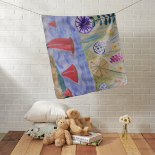 Red Sails & Flowers Baby Blanket