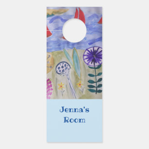 Red Sails & Flowers Door Hanger