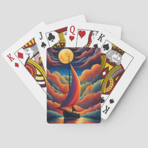 Red Sails in Moonlight Poker Cards