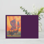 Red Sails in the Sunset Cubist Junk Abstract (Standing Front)
