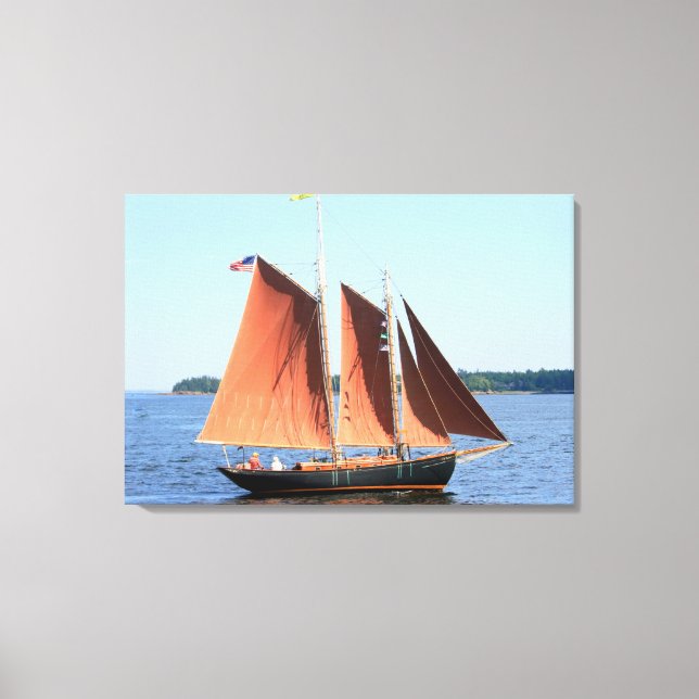 red sails schooner wrapped canvas print (Front)