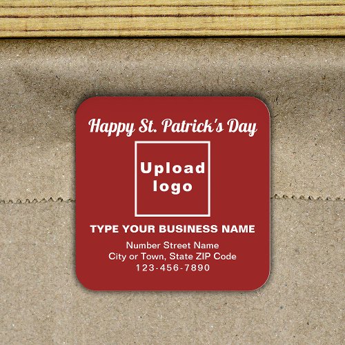 Red Saint Patrick Business Square Sticker