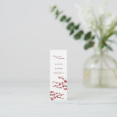 Red Sakura Flowers Cherry Blossoms Chic Asian Zen Mini Business Card (Standing Front)