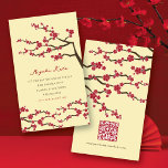 Red Sakura Flowers Oriental Chic Cherry Blossoms Business Card