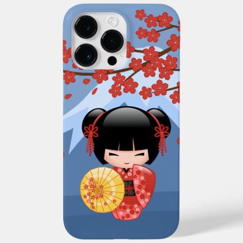 Red Sakura Kokeshi Doll _ Cute Geisha Girl Case_Mate iPhone 14 Pro Max Case