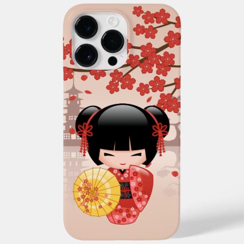 Red Sakura Kokeshi Doll _ Japanese Geisha Case_Mate iPhone 14 Pro Max Case