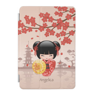 Red Sakura Kokeshi Doll - Japanese Geisha iPad Mini Cover