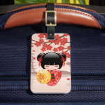 Red Sakura Kokeshi Doll - Japanese Geisha Luggage Tag at Zazzle