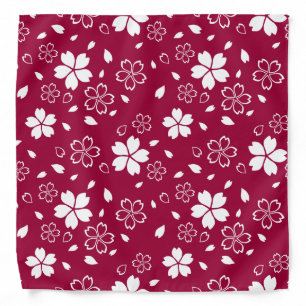 Red Sakura Pattern Bandana