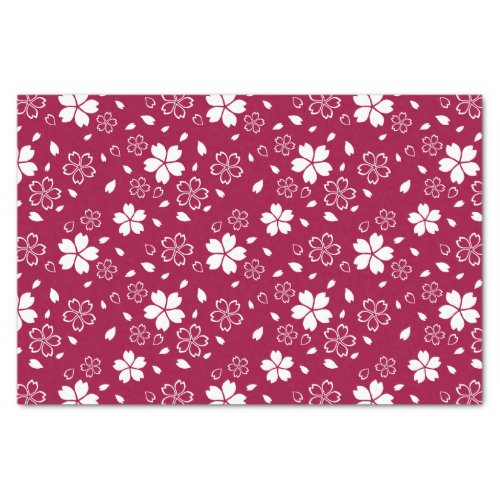 Red Sakura Pattern Tissue Paper