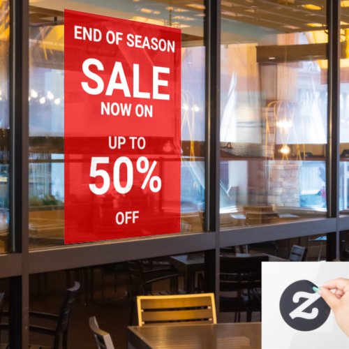Red Sale Now On Bold Business Window Cling