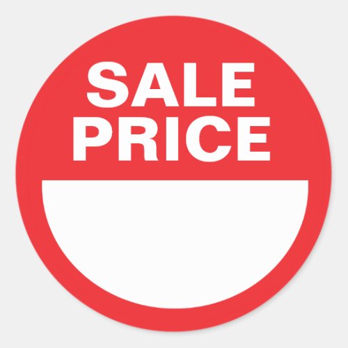 Red Sale Price Sticker Classic Round Sticker