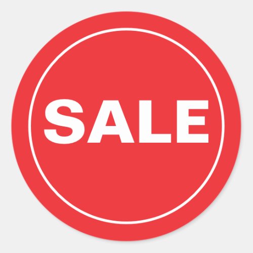 Red Sale Sticker Classic Round Sticker