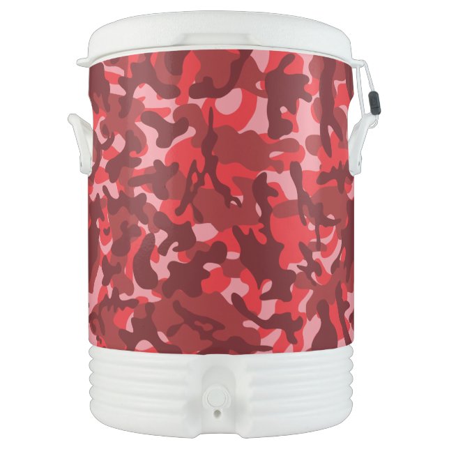 Red Salmon Camouflage   Beverage Cooler (Front)