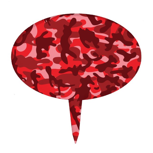 Red Salmon Camouflage Edible  Cake Topper (Front)