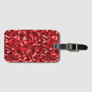 Red Salmon Camouflage  Luggage Tag
