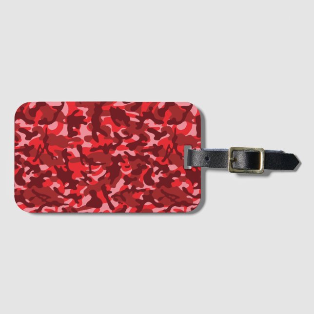 Red Salmon Camouflage  Luggage Tag (Front Horizontal)