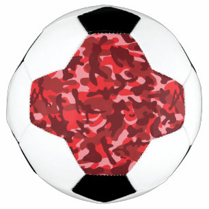 Red Salmon Camouflage Soccer Ball