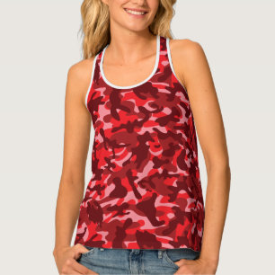 Red Salmon Camouflage Tank Top