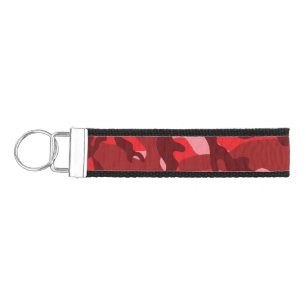 Red Salmon Camouflage Wrist Keychain