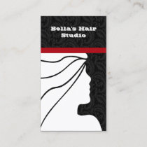 red Salon business cards with appointment on back