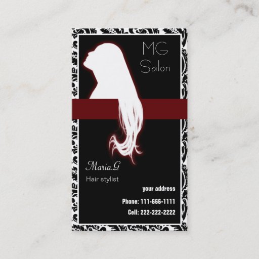 Customizable Red Salon businesscards and appointment Business Card