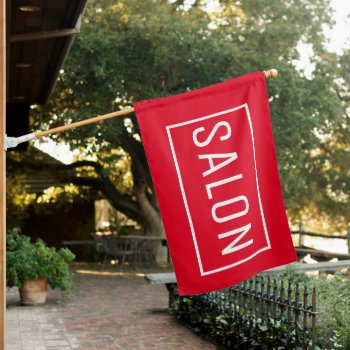Red Salon Sign Flag by InkWorks at Zazzle