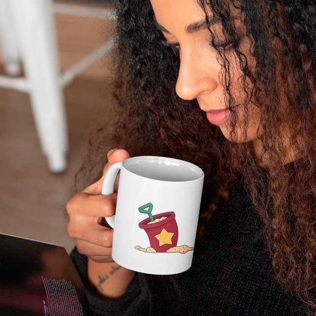 Red Sand Bucket with Star and Shovel Coffee Mug (Creator Uploaded)