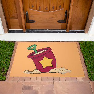 Red Sand Bucket with Star and Shovel Doormat