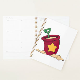 Red Sand Bucket with Star and Shovel Planner