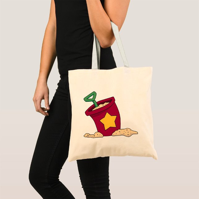 Red Sand Bucket with Star and Shovel Tote Bag (Creator Uploaded)