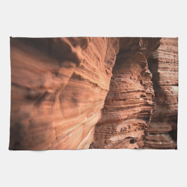 Red Sandstone Nature Photo Kitchen Towel (Horizontal)