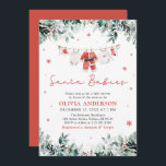Red Santa Babies Twins Christmas Baby Shower Invitation<br><div class="desc">Red Santa Babies Twins Christmas Baby Shower – Festive Holiday Charm for Two! 🎅🎄👶👶 Celebrate the joy of two little blessings with this adorable Twins Christmas Baby Shower design! Featuring matching red Santa baby clothes, festive holiday greenery, and playful snowflakes, it’s perfect for a cozy winter celebration filled with love...</div>