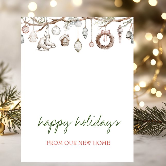 Red Santa Baby Bear Christmas Clothesline Announcement Postcard (Creator Uploaded)