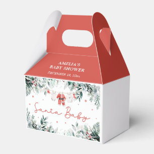 Red Santa Baby Christmas Baby Clothes Baby Shower Favor Boxes