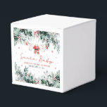 Red Santa Baby Christmas Baby Clothes Baby Shower Favor Boxes<br><div class="desc">The Red Santa Baby Christmas Baby Clothes Baby Shower Favor Boxes are the perfect festive touch for your holiday-themed celebration. Featuring a vibrant red design with adorable Santa baby clothes, these favor boxes are ideal for holding treats, small gifts, or party favors. They add a charming and cohesive element to...</div>