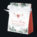 Red Santa Baby Christmas Baby Clothes Baby Shower Favor Boxes<br><div class="desc">The Red Santa Baby Christmas Baby Clothes Baby Shower Favor Boxes are a delightful way to thank your guests and add a festive touch to your celebration. Featuring a vibrant red design with adorable Santa baby clothes, these favor boxes are perfect for holding treats, small gifts, or party favors. They...</div>
